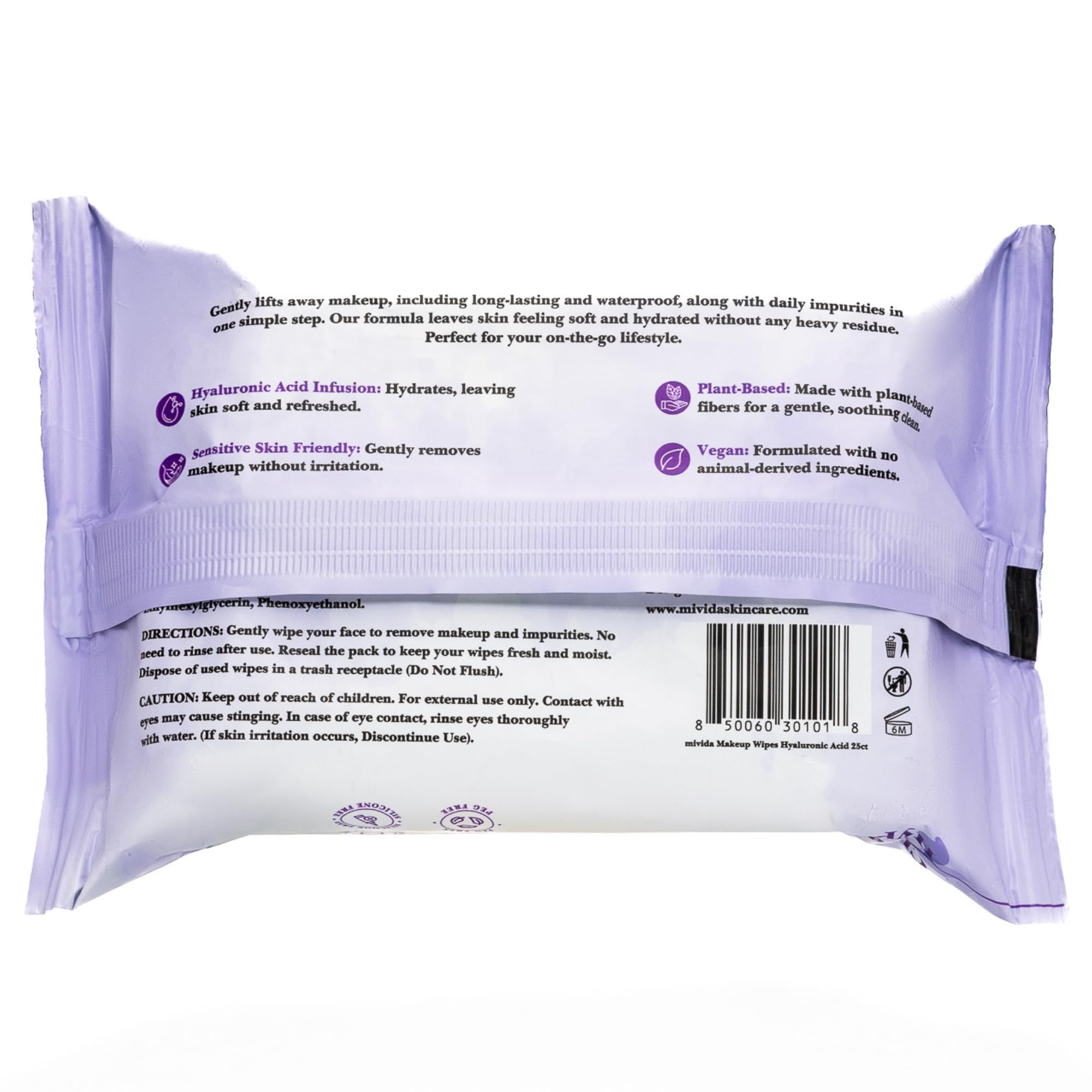 Mivida waterproof mascara removal close-up shows effective makeup removal without rubbing.