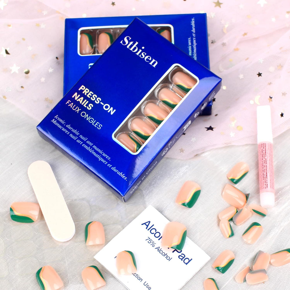 Mivota fall press-on nails natural fit with seamless cuticle blend