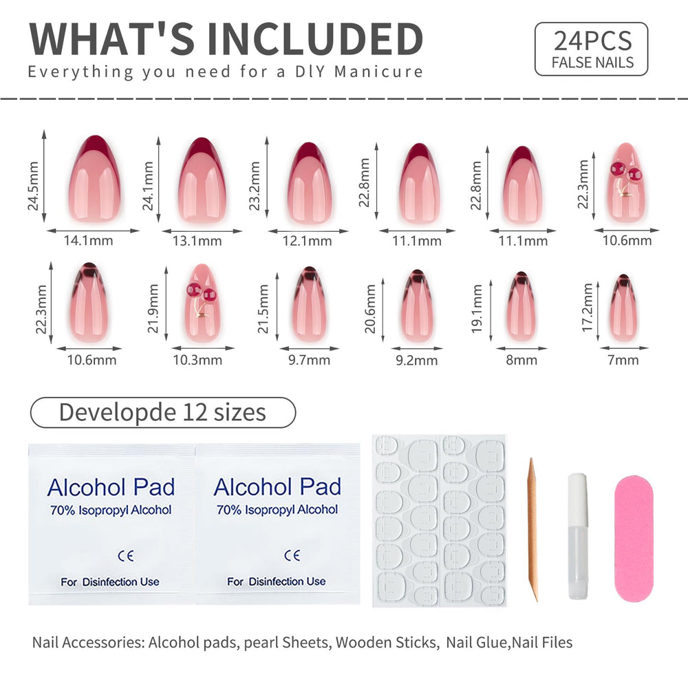 Mivota durable acrylic almond nails ensure comfortable wear