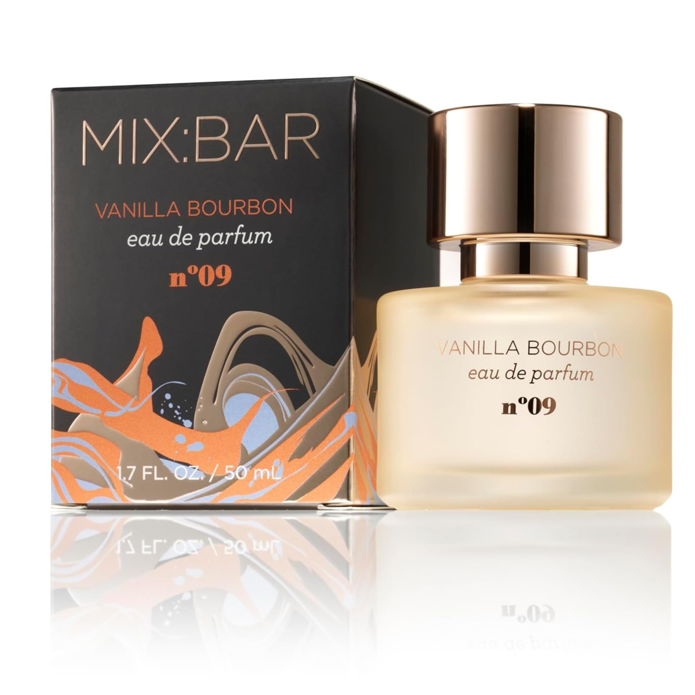 MIX:BAR Vanilla Bourbon bottle up close for a warm, long-lasting vanilla scent.
