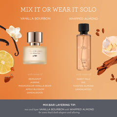 MIX:BAR Vanilla Bourbon notes card highlights vanilla bean and amber warmth.