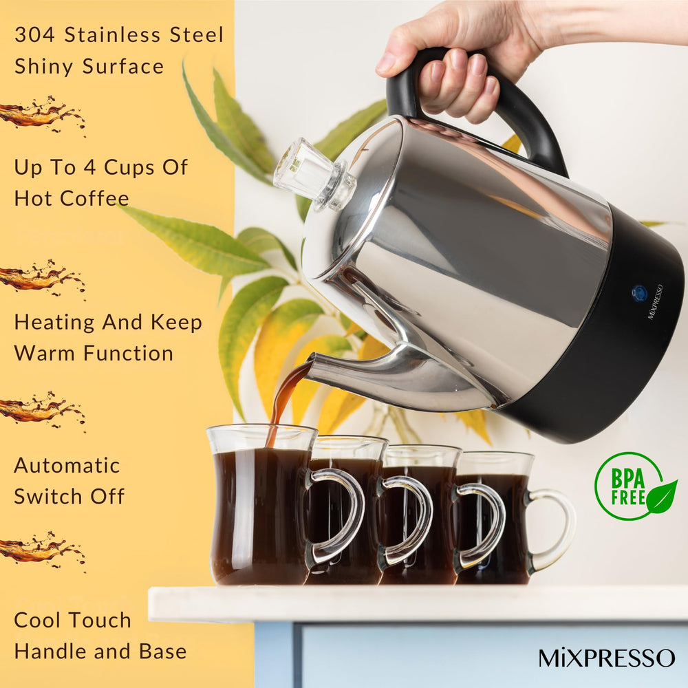 Mixpresso cool touch handle supports safe daily brewing