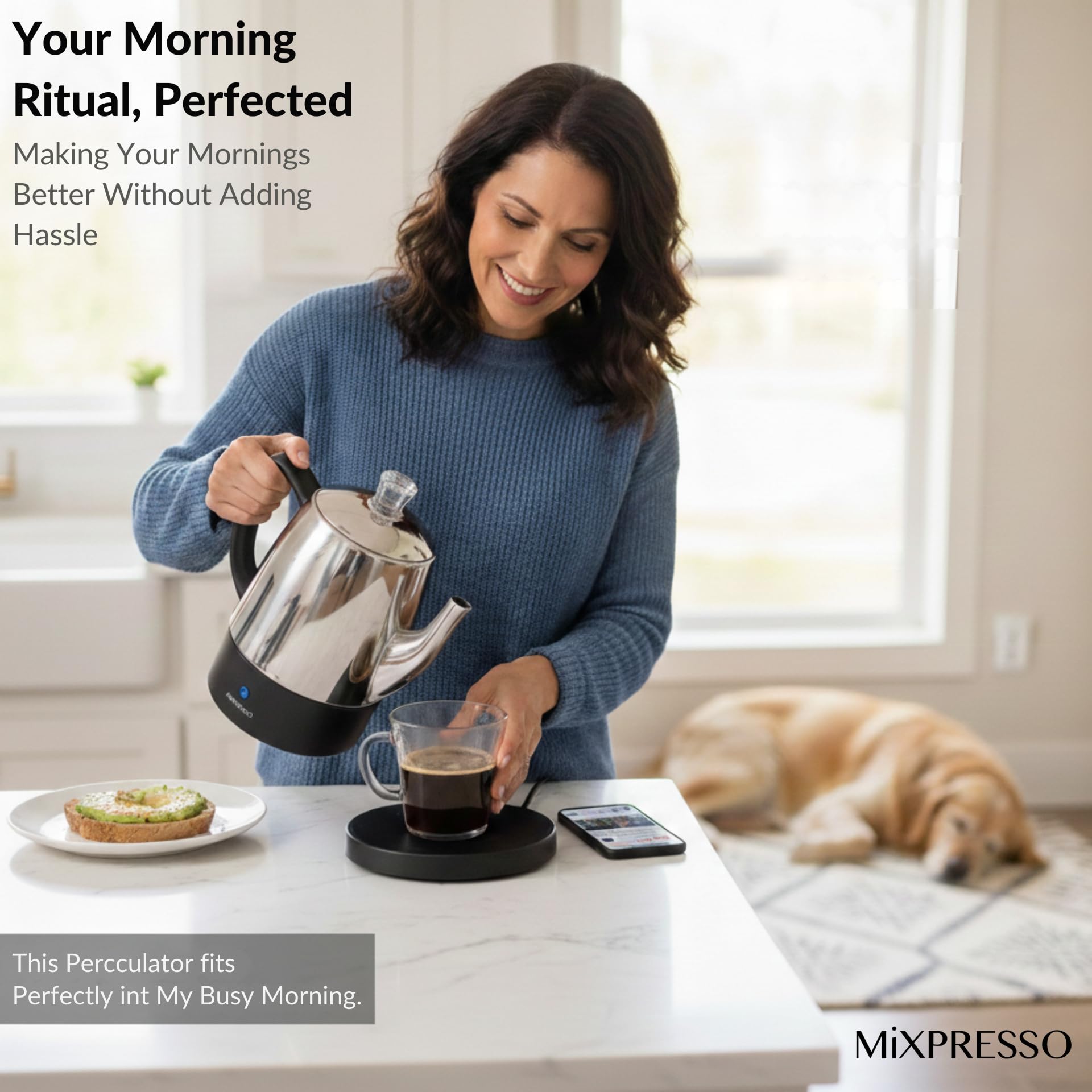 Mixpresso stainless steel body highlights durable BPA free construction