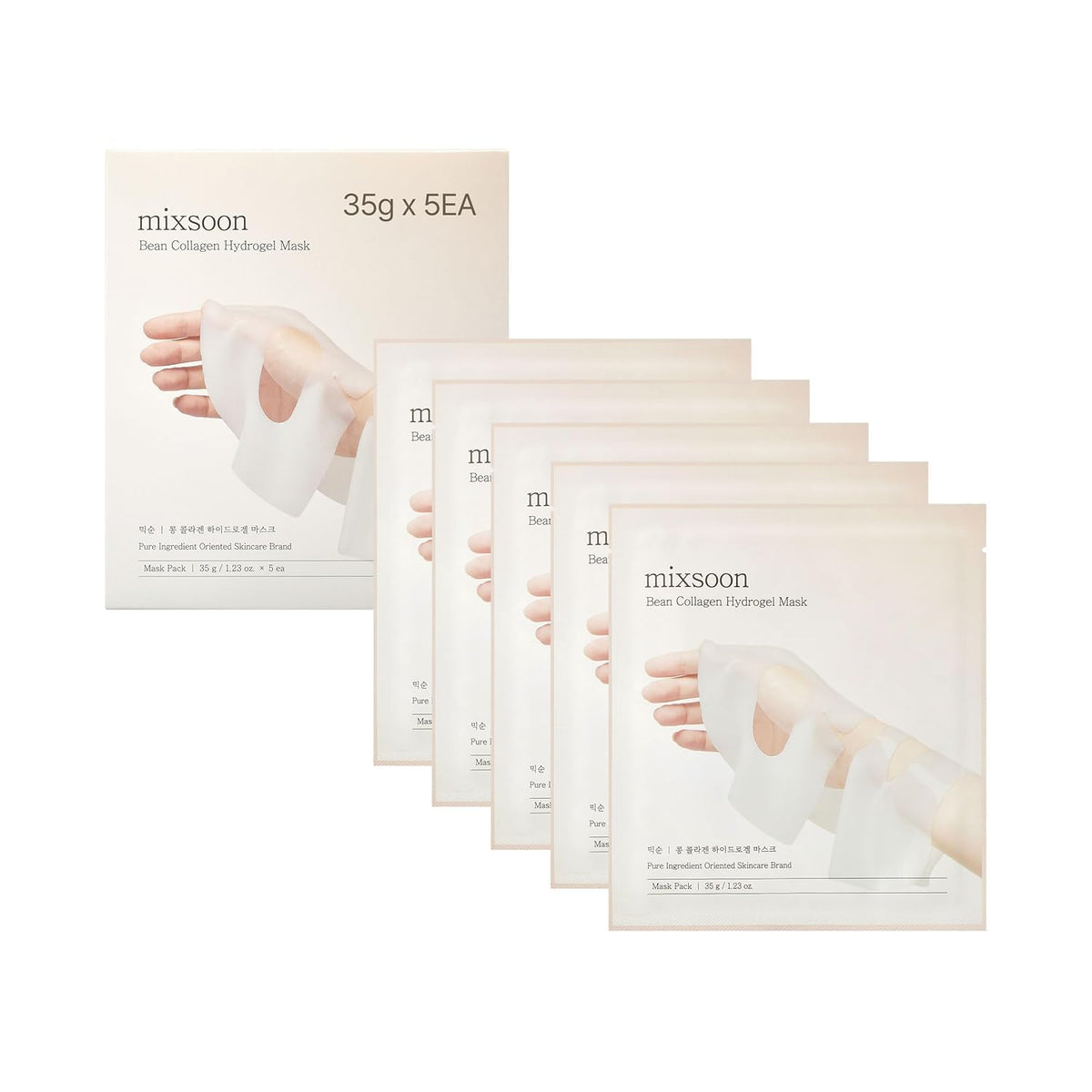 Mixsoon Bean Collagen Hydrogel Mask hydrated sheet for radiant skin