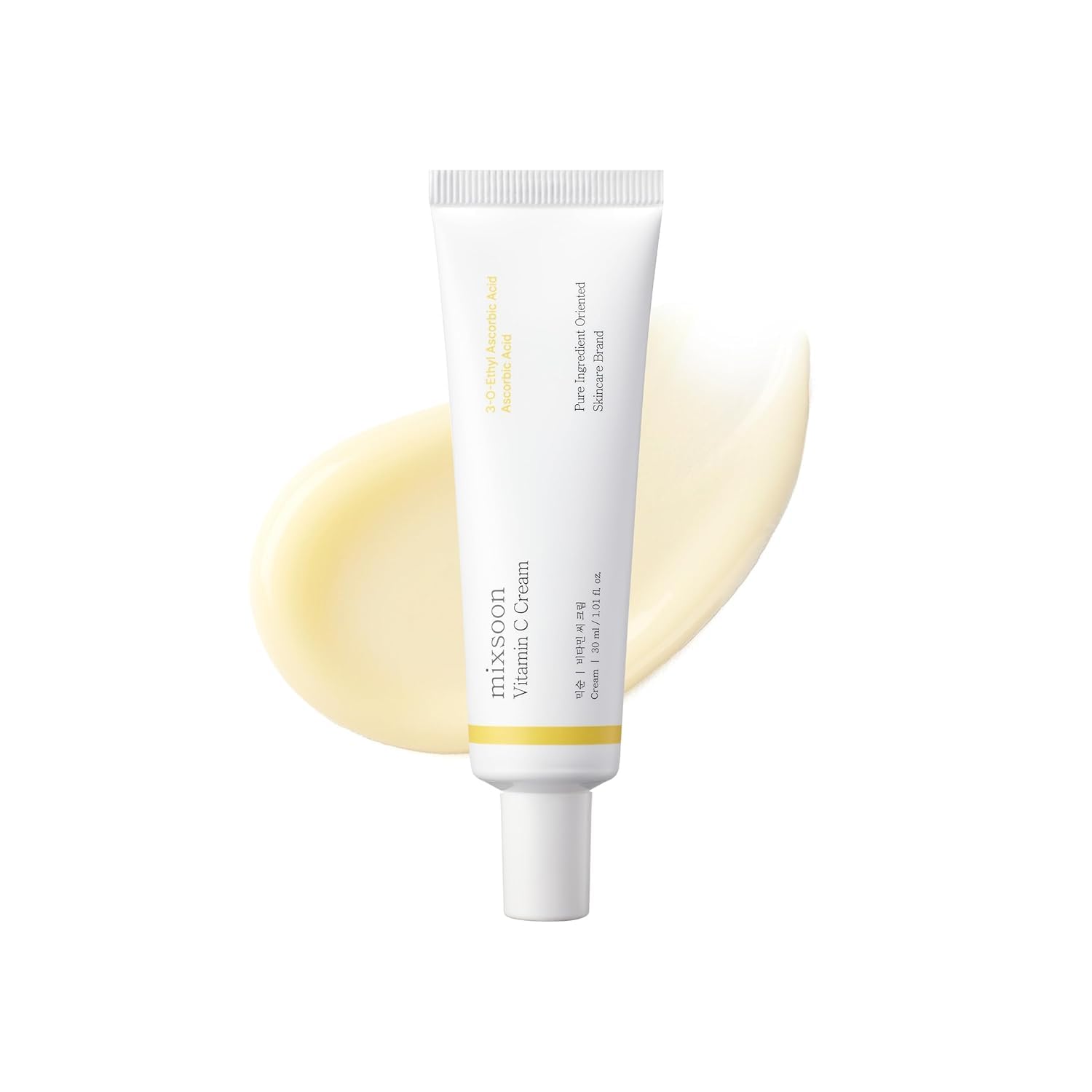 Mixsoon Vitamin C Cream bottle close-up highlighting lightweight hydration for radiant, even-toned skin.