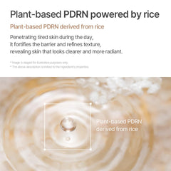 Mixsoon White Rice Peeling Ampoule hydration scene emphasizing lasting moisture and barrier comfort