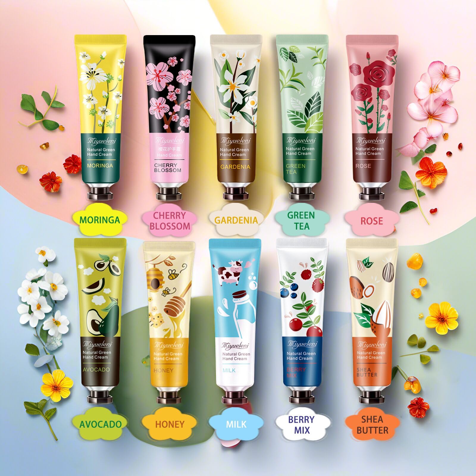 MIYUELENI hand application demonstrates non-greasy moisture