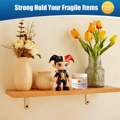 MIYYET adhesive gel on glass demonstrates residue-free securing for fragile pieces.