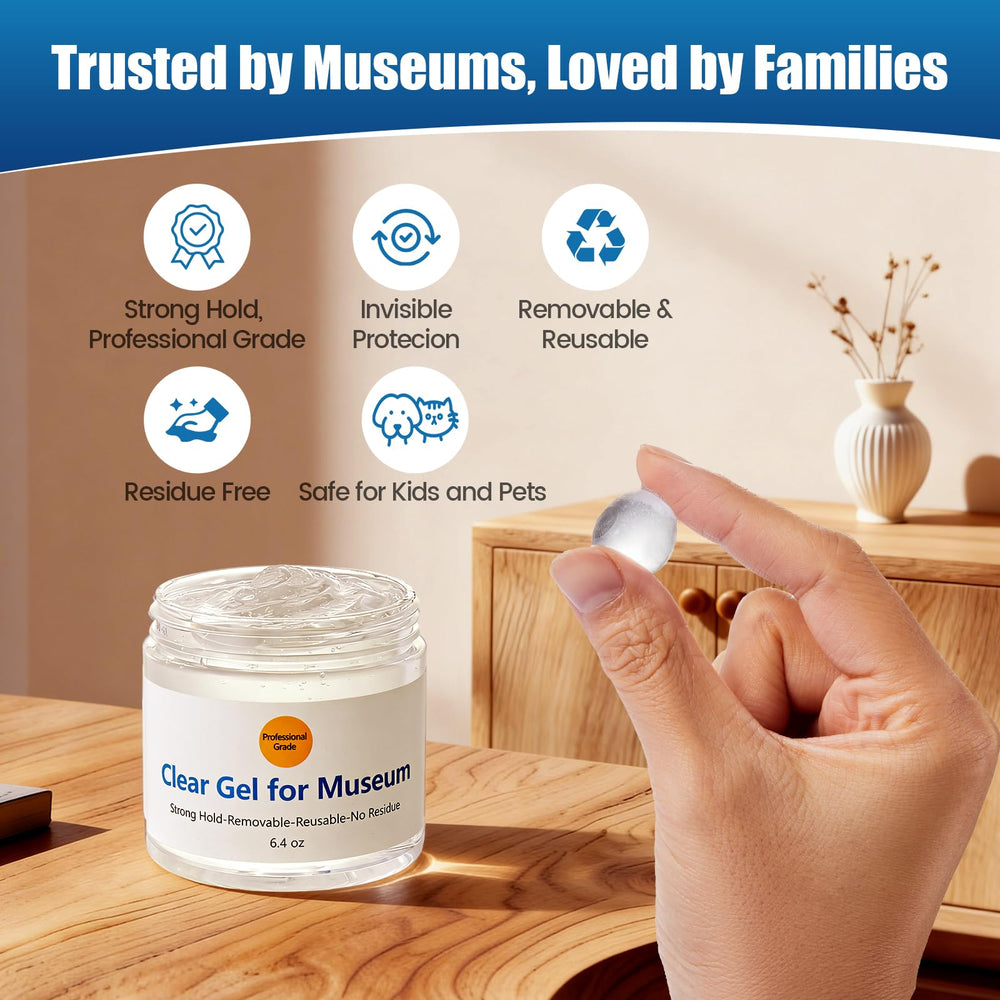 MIYYET clear sticky gel for easy application on smooth surfaces.