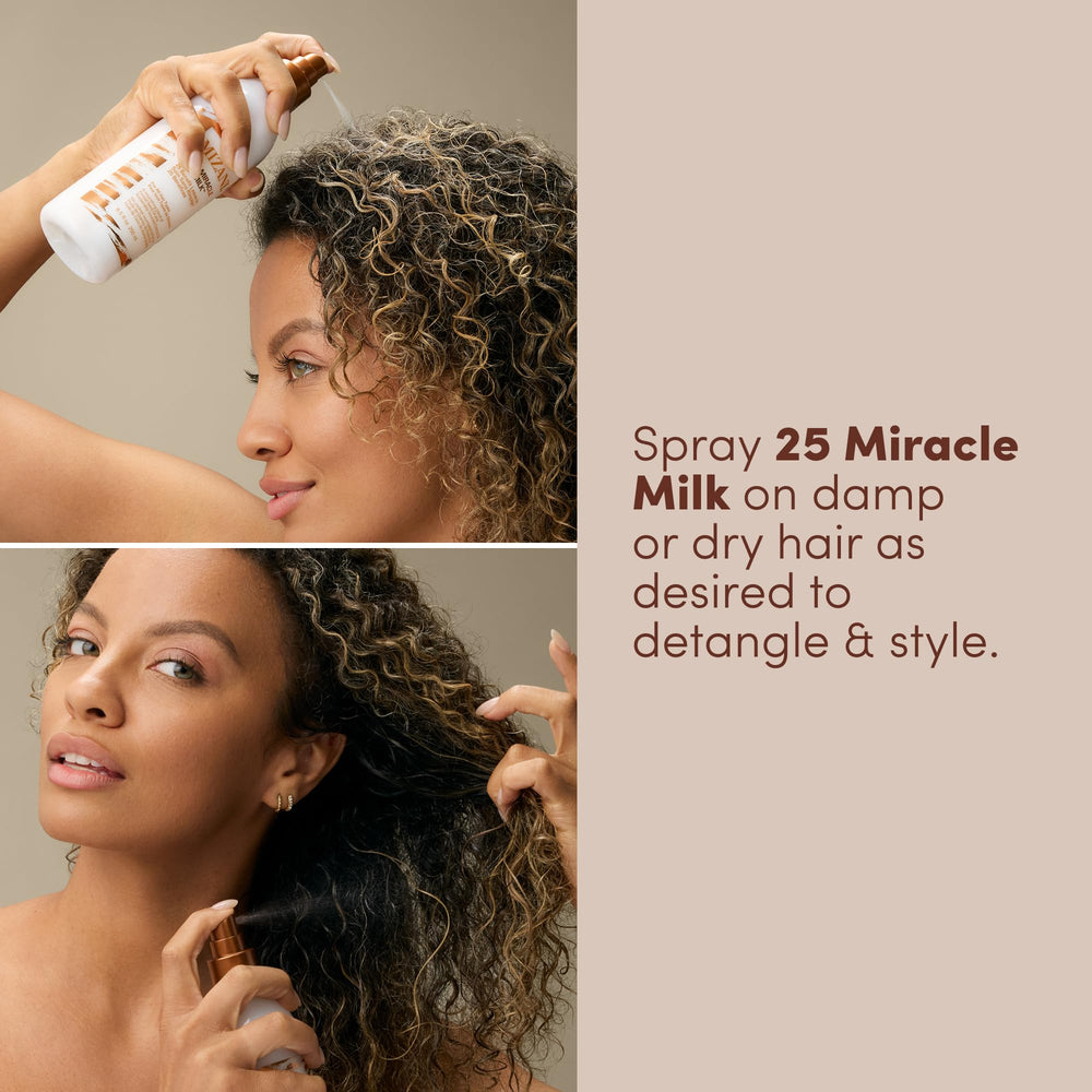 Mizani Miracle Milk on natural curls enhances manageability and slip