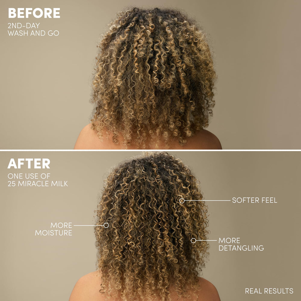 Mizani Miracle Milk heat protection up to 450°F supports styling