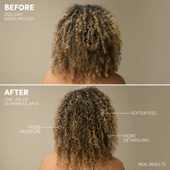 Mizani Miracle Milk heat protection up to 450°F supports styling