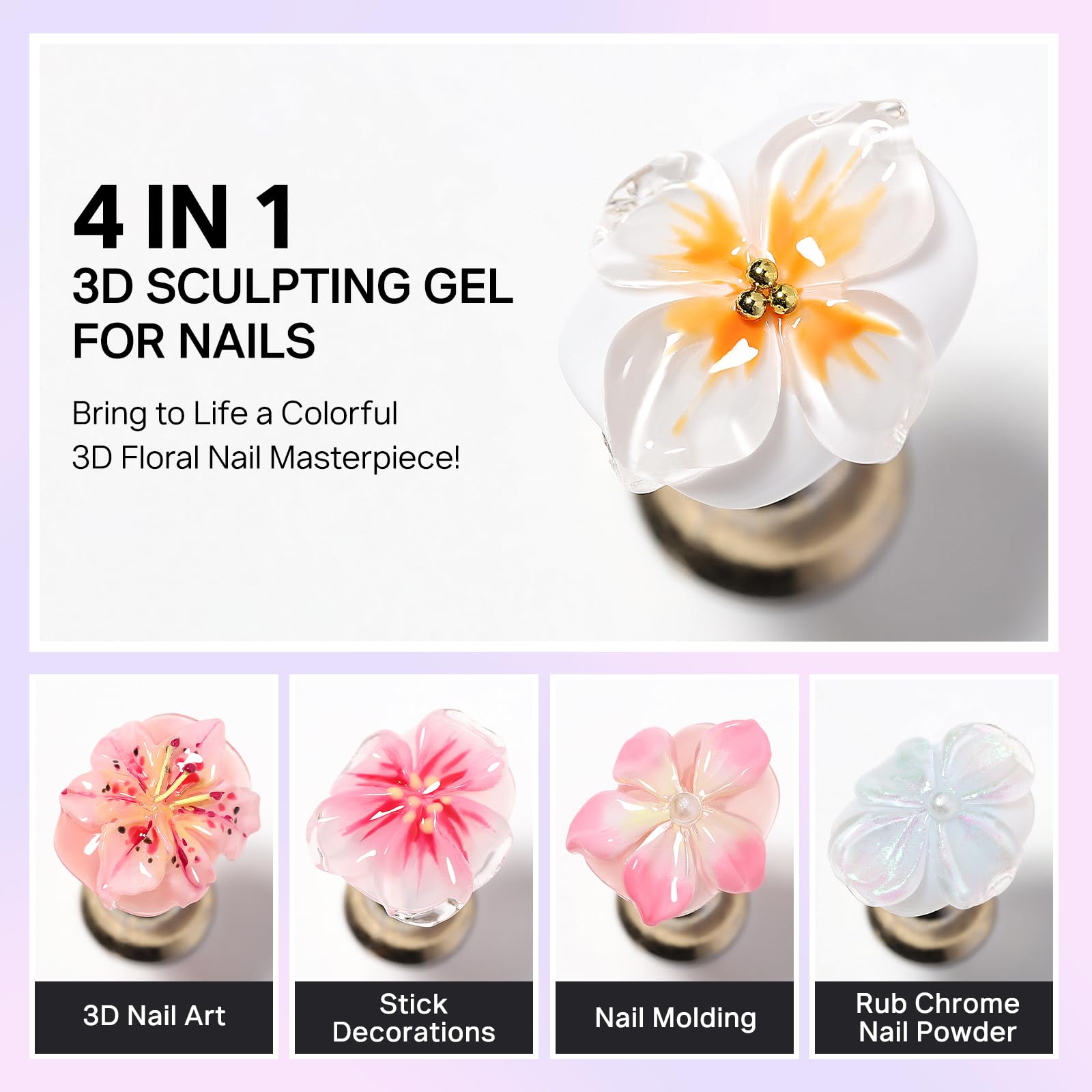 Demonstration of carving with MIZHSE 3D gel on nail