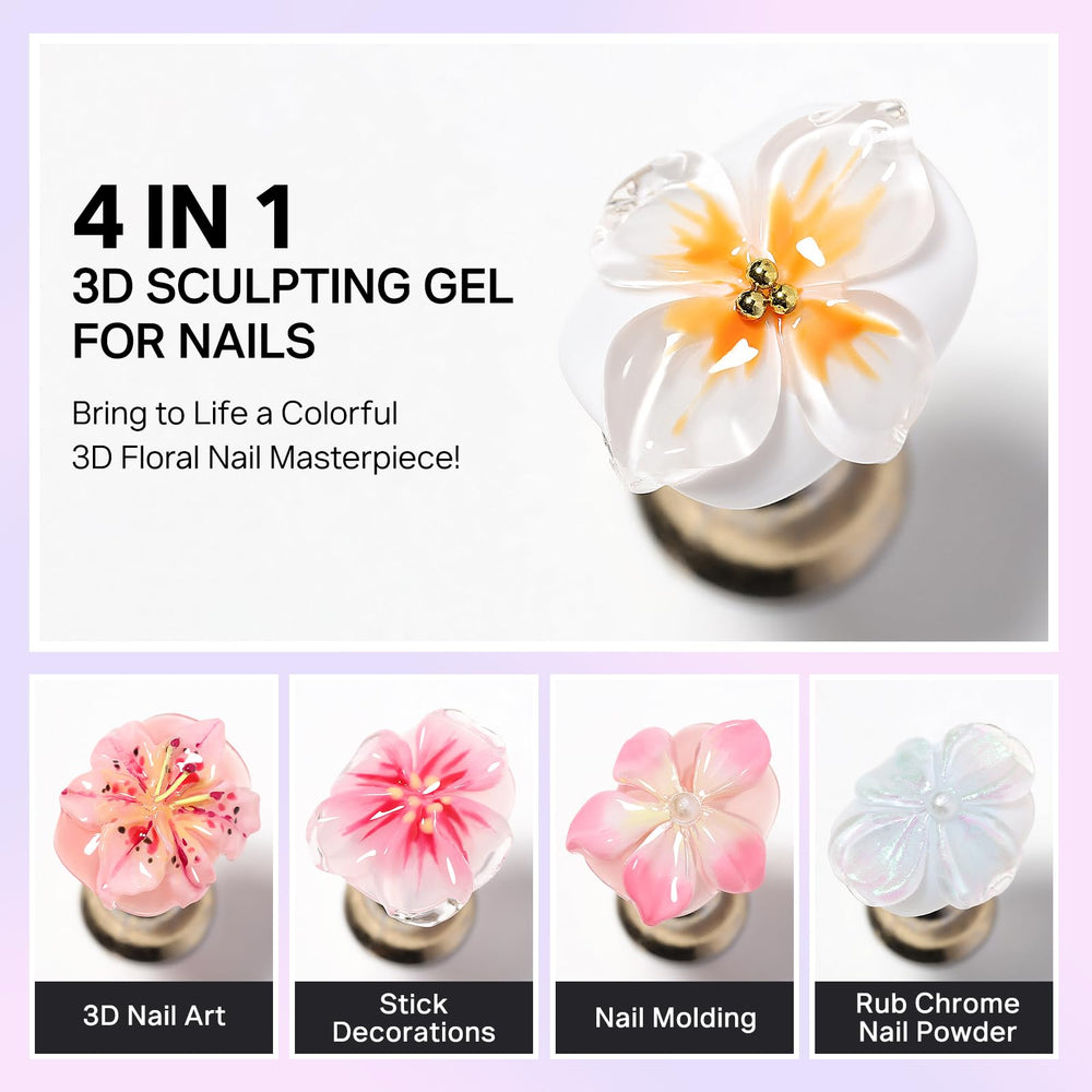 Demonstration of carving with MIZHSE 3D gel on nail