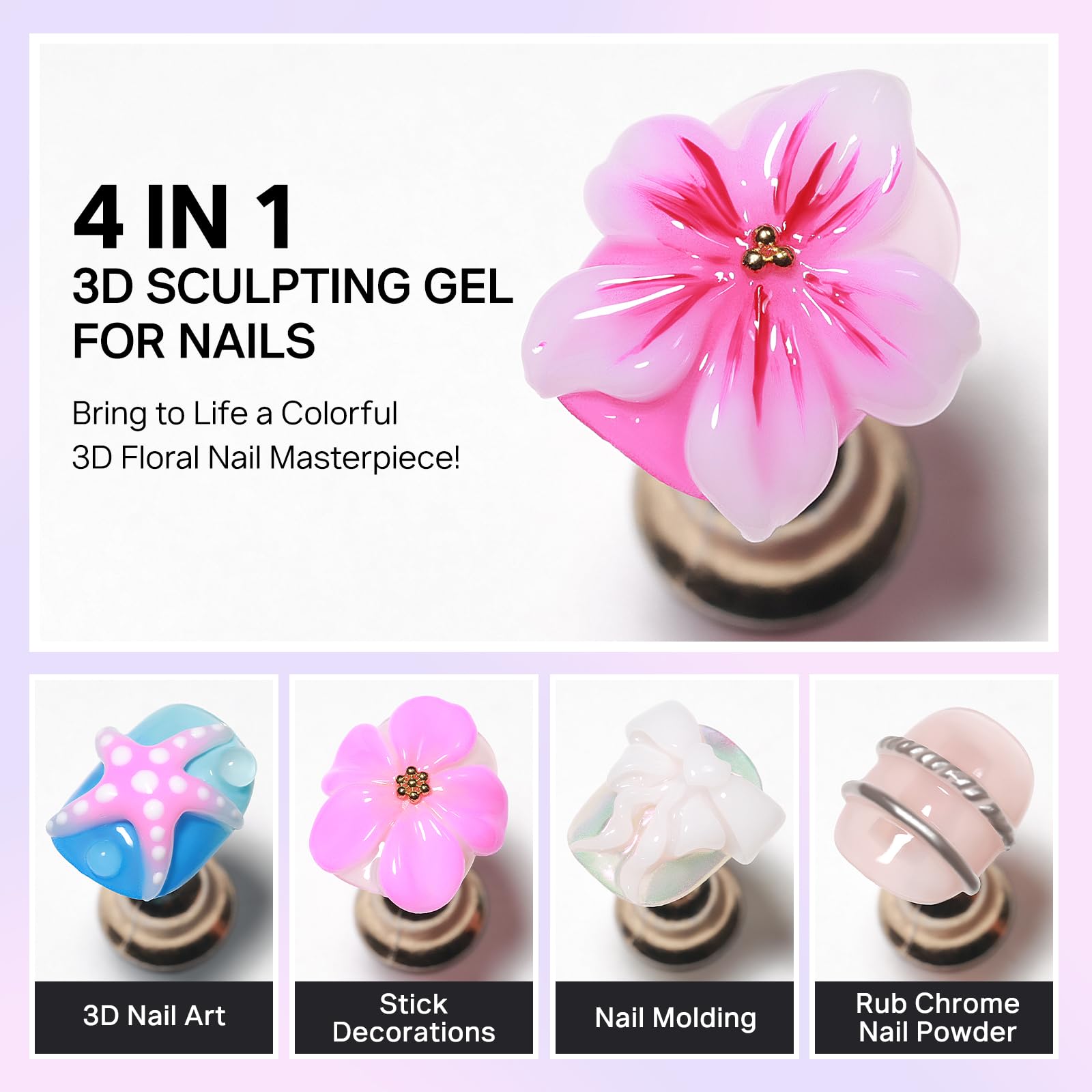 MIZHSE 3D nail flower design for creative accents.