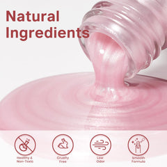 MIZHSE Pearlescent Pink brush stroke shows smooth, even coverage