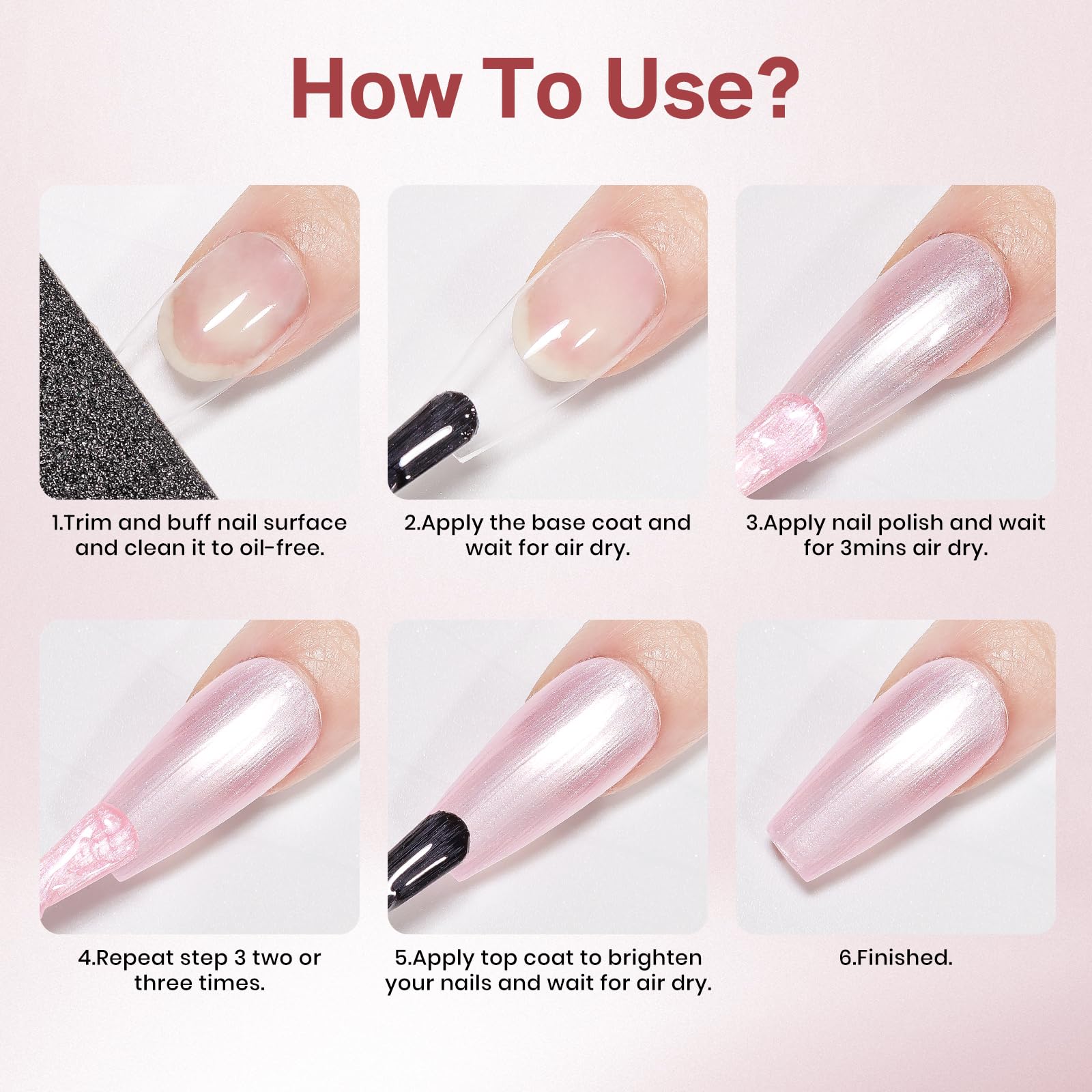 MIZHSE Pearlescent Pink oil based formula suggests longer wear