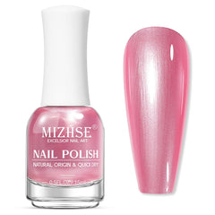 MIZHSE Pearlescent Rose Pink Nail Polish bottle shows radiant color for everyday manicures.