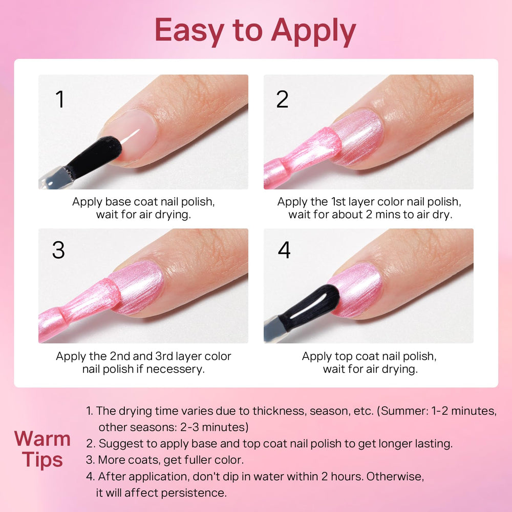 Gift-ready packaging of MIZHSE Pearlescent Rose Pink Nail Polish for gifting occasions.