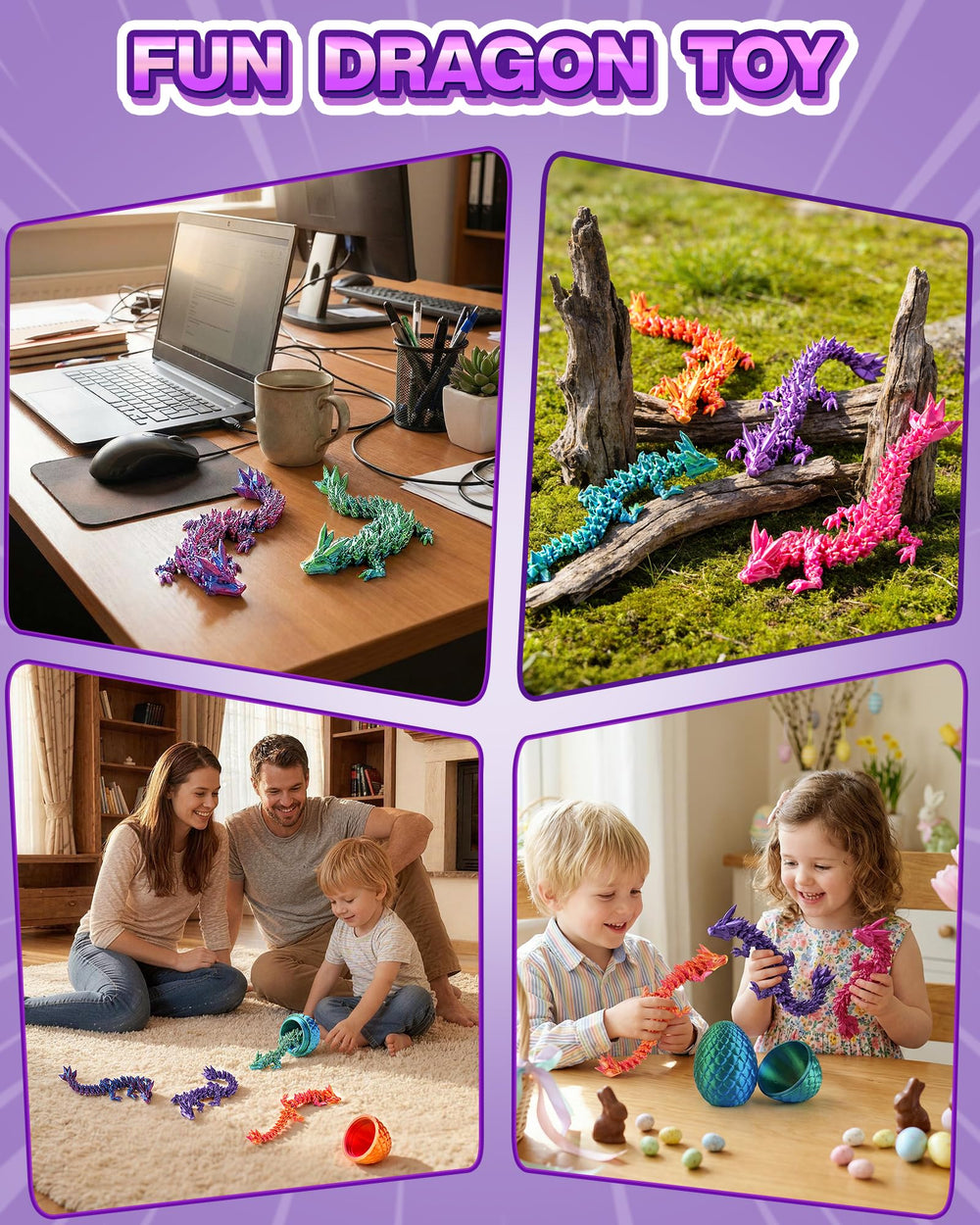 MIZTL articulated dragon inside eggs for imaginative play sessions