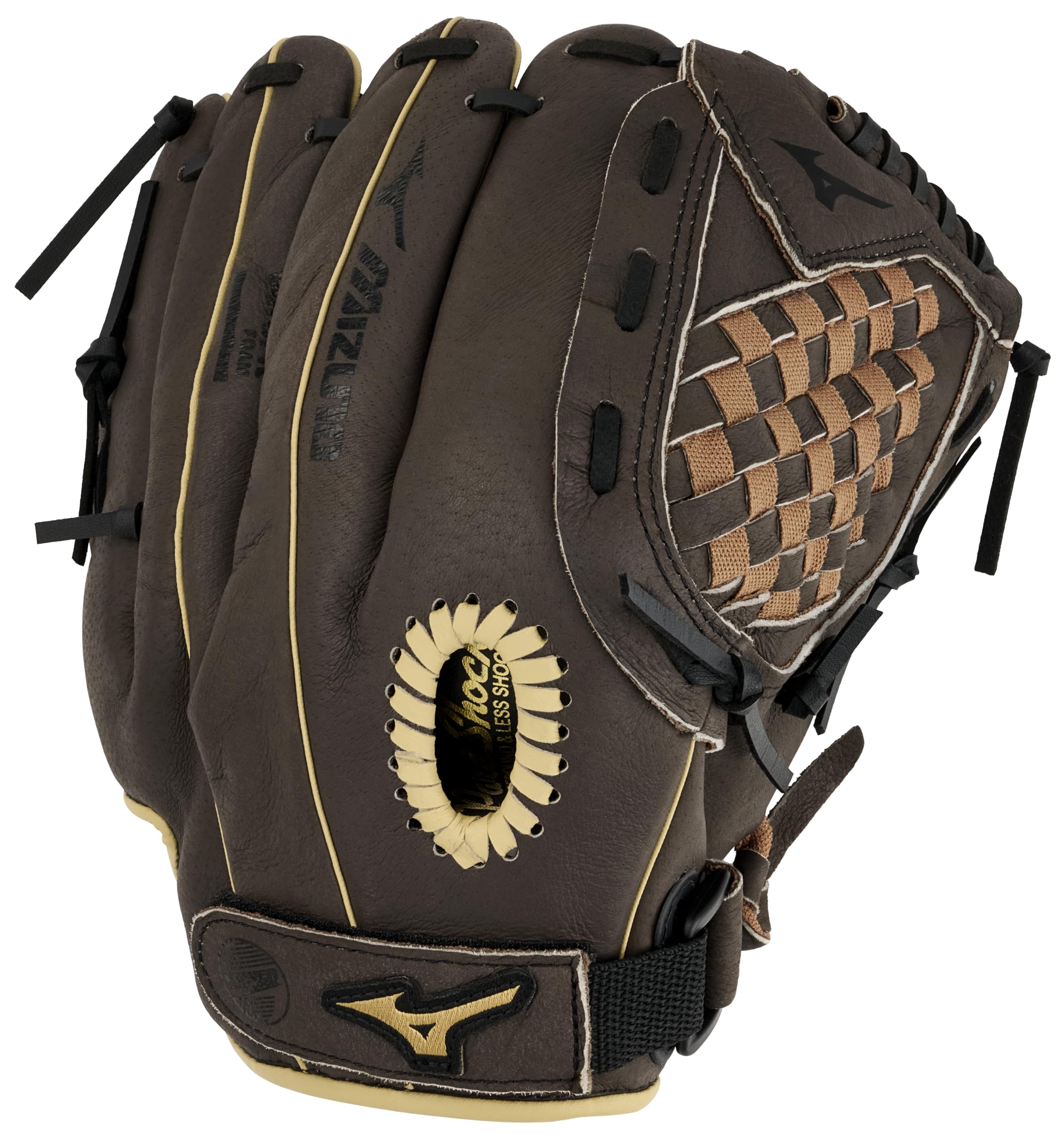 Mizuno Prospect PowerClose glove front view for teen players.