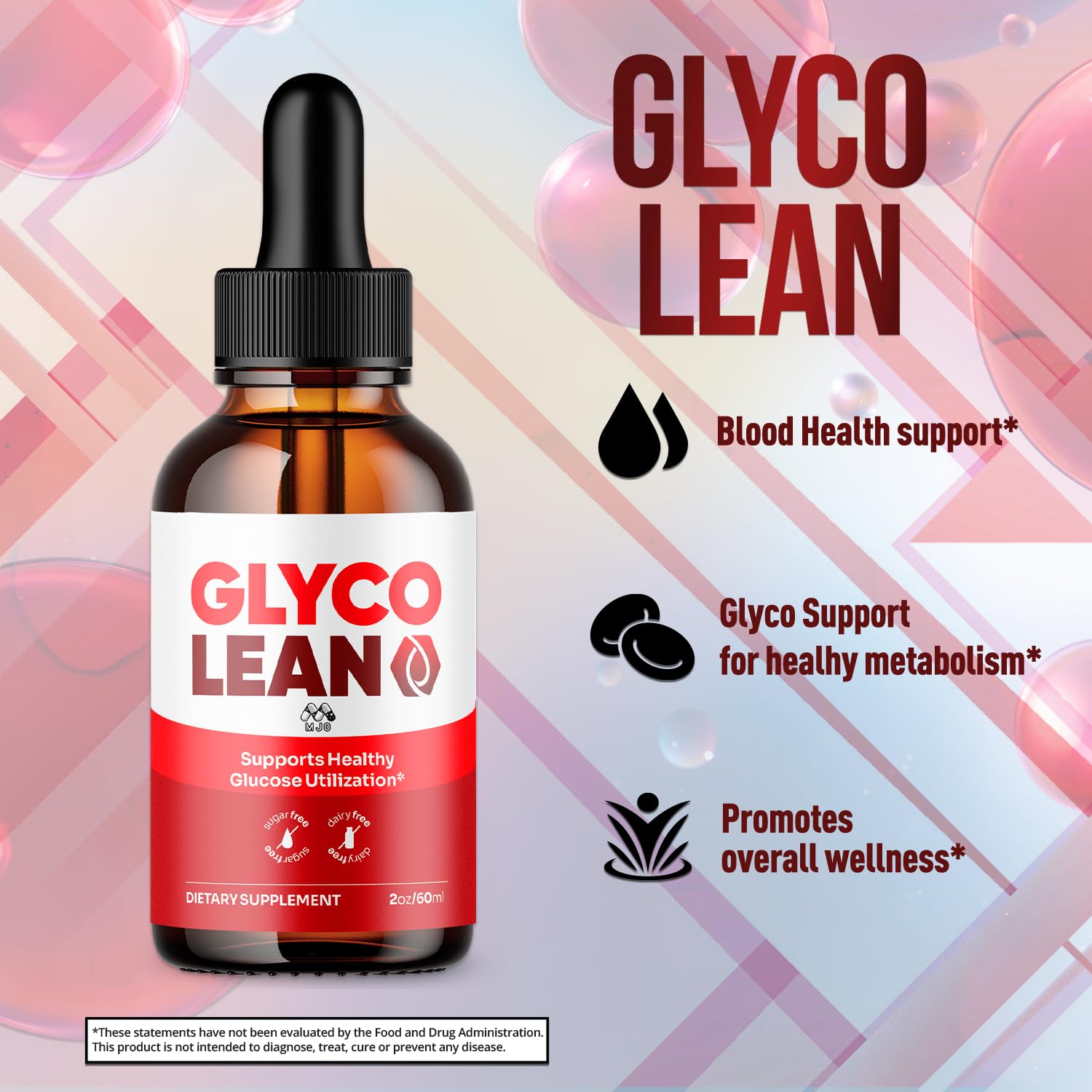 Dropper dispensing Glyco Lean Drops for easy dosing