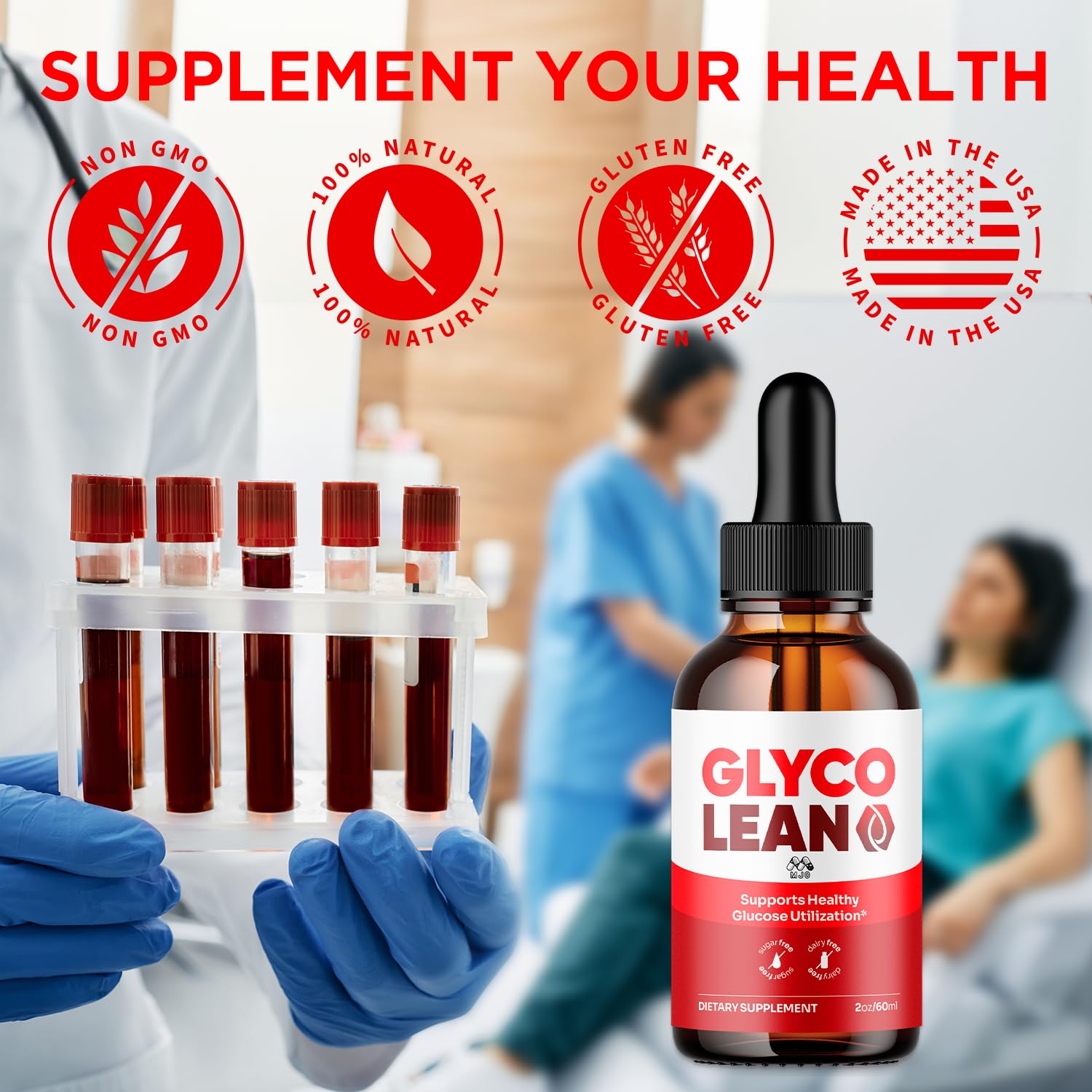 90 servings across three bottles in the Glyco Lean Drops pack