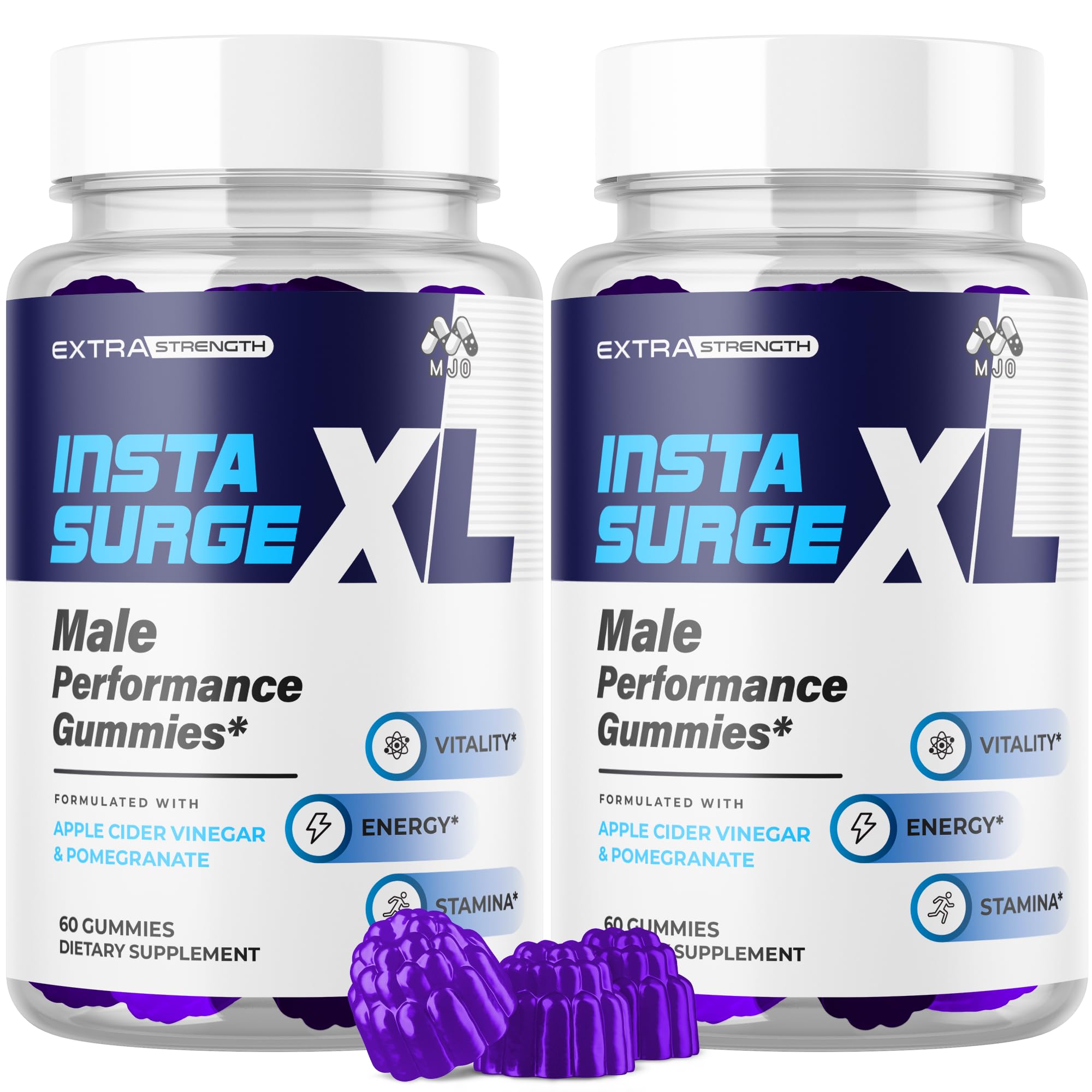MJO Insta Surge XL bottle shown for daily wellness support and convenient dosing.