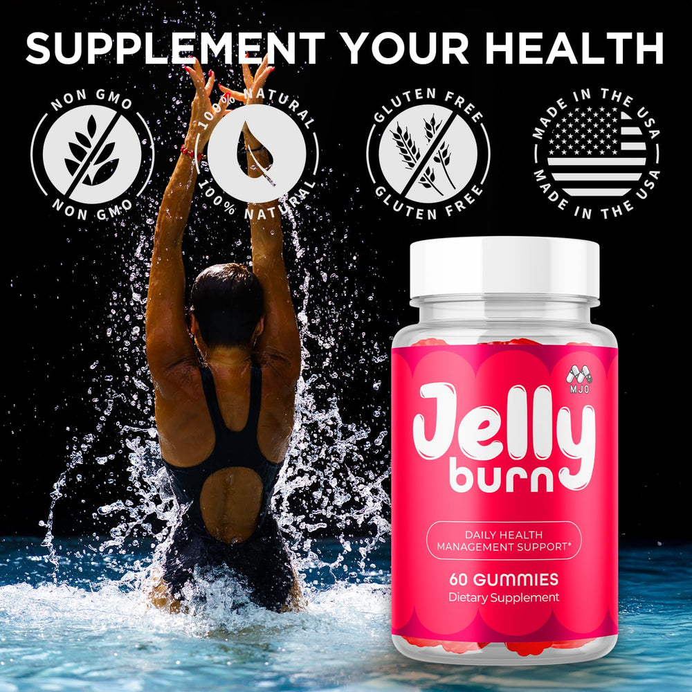 MJO Jelly Burn Gummies on workout bag conveys on-the-go support after training.