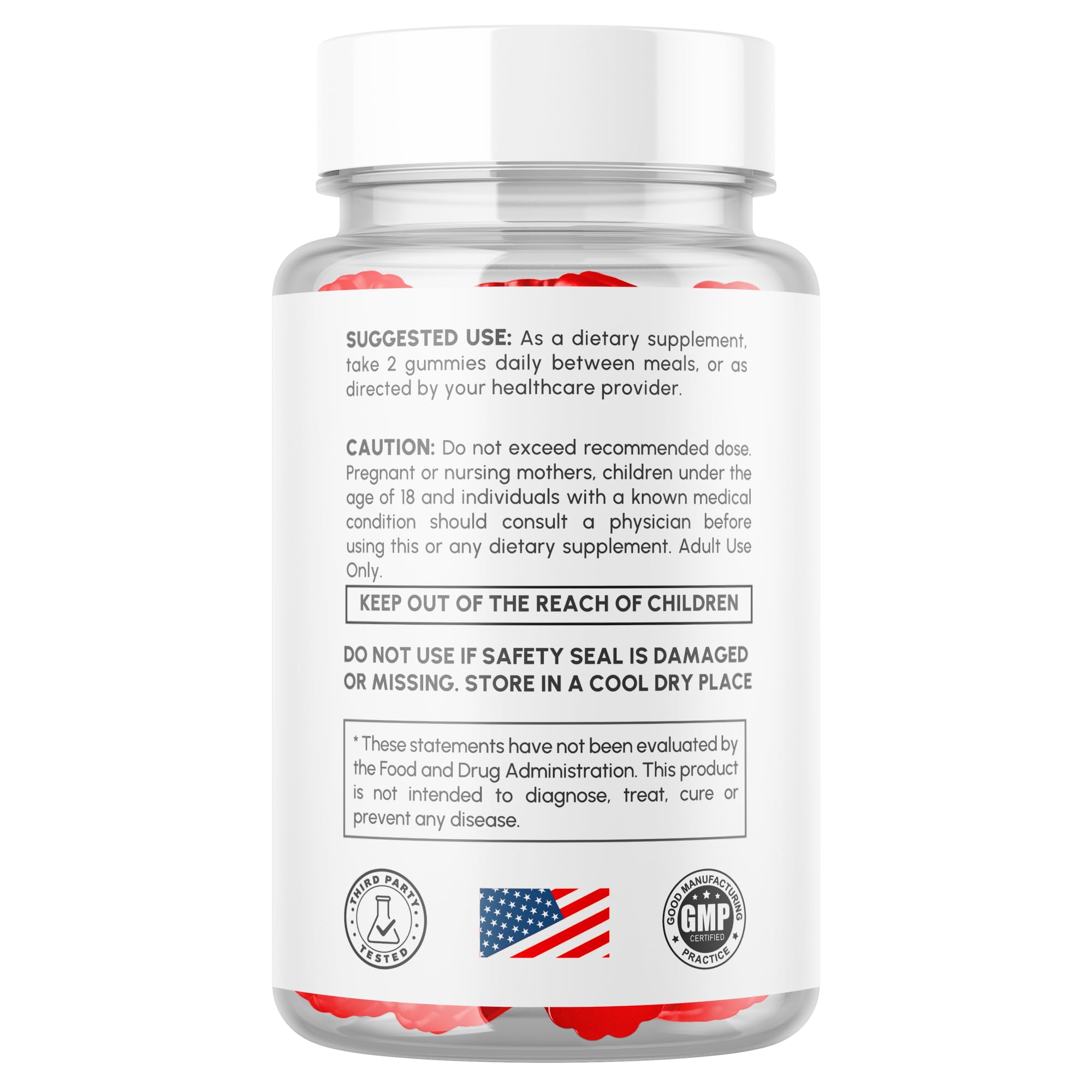 Label detail on MJO Vital Boost XL Gummies for brand trust