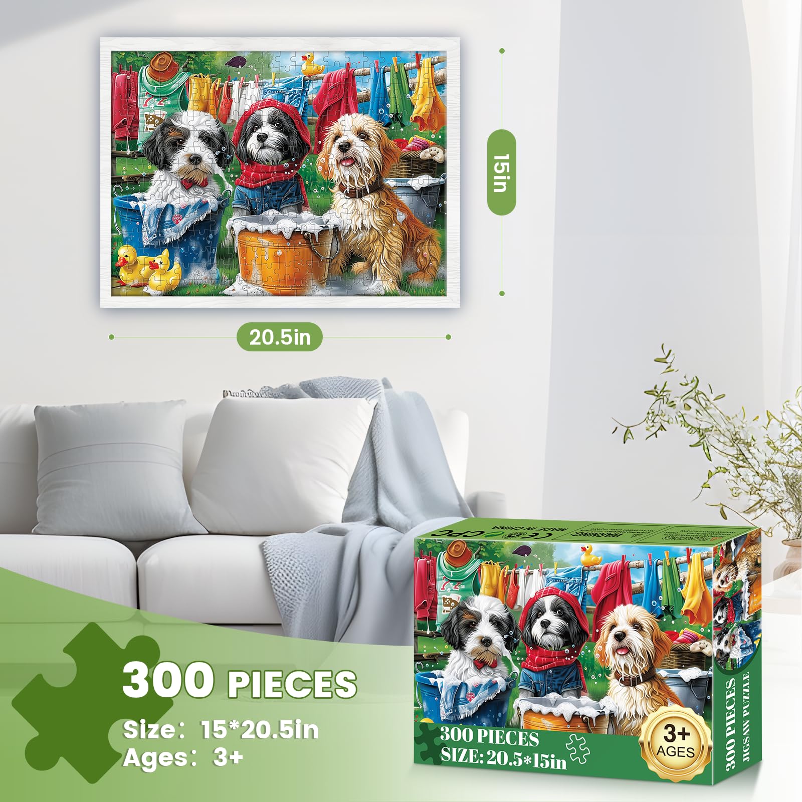 mjyphdm large-piece dog puzzle, ideal for adults and seniors