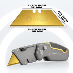 M MEEPO hard plastic case keeps blades organized and protected.