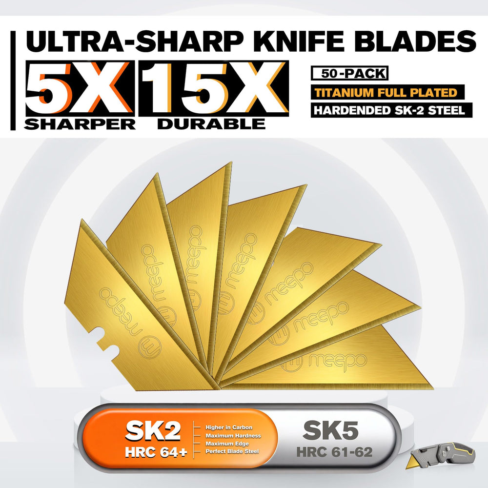 M MEEPO rust-resistant blades ideal for daily utility knife tasks.