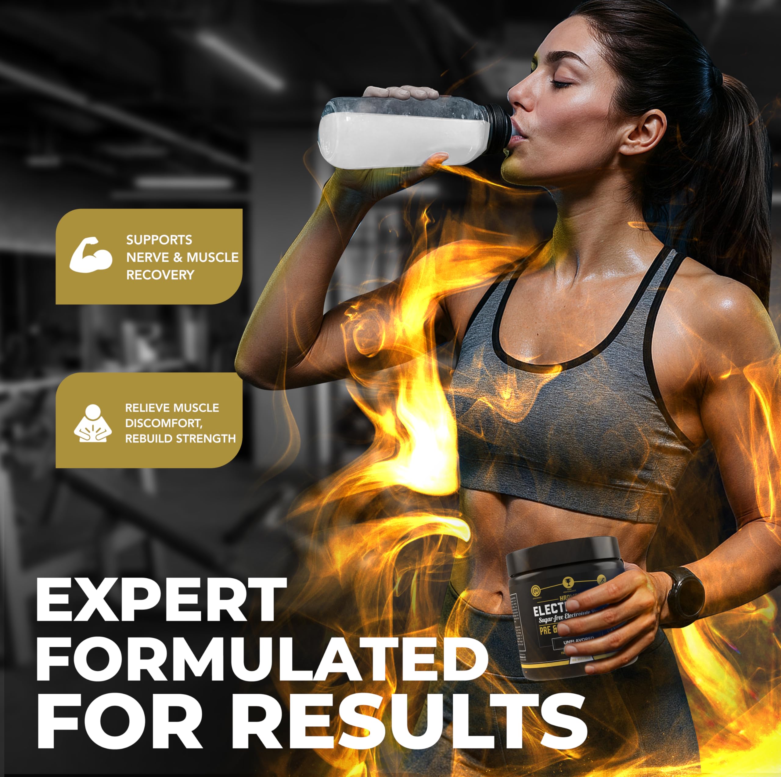 MMA Nutrition HRDWRK glass of water with powder ready for mixing