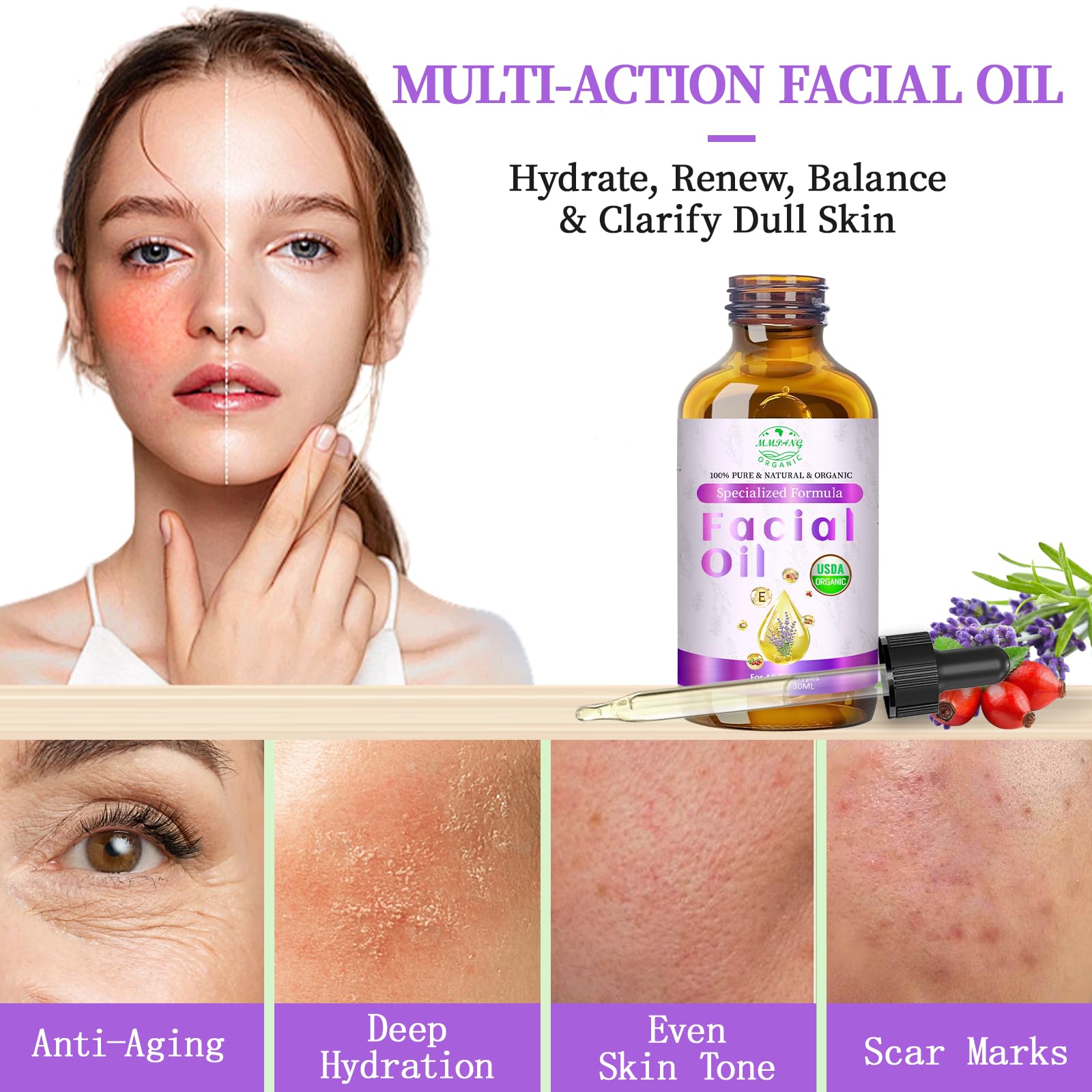 MMPANG oil ingredients highlight frankincense and pomegranate for antioxidant support.