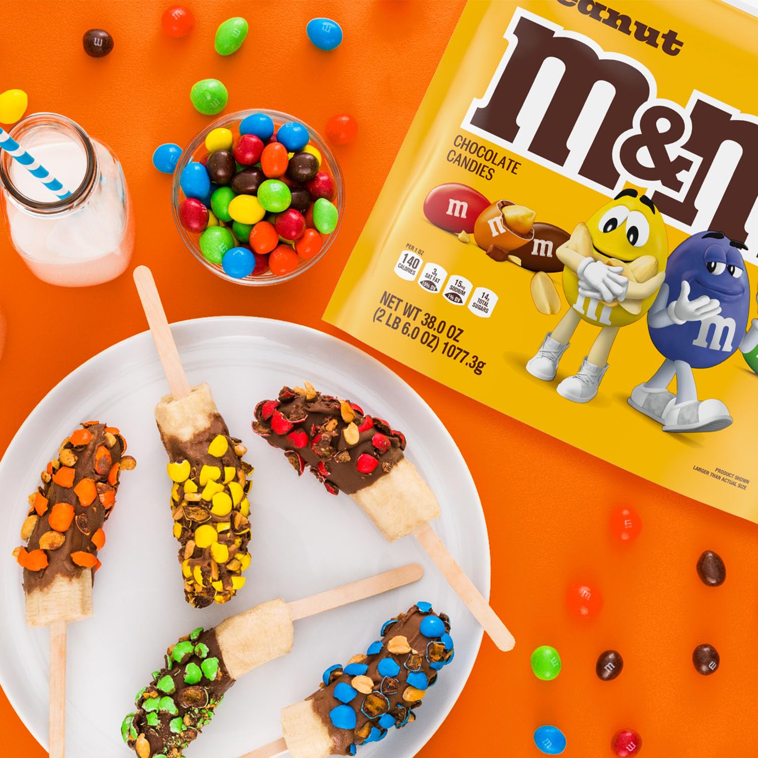 Baking and toppings with M&M's add color and crunch.