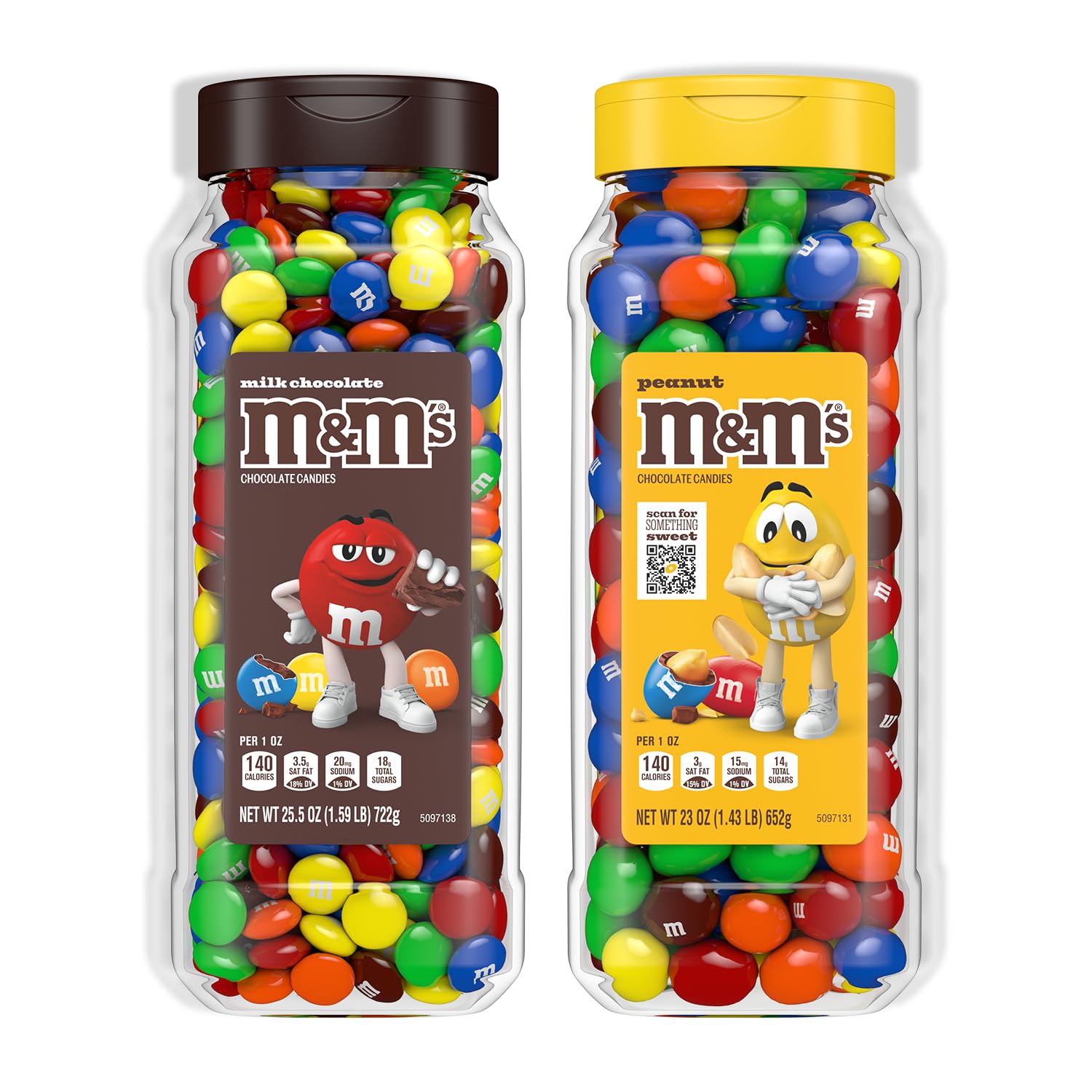 M&M'S Milk Chocolate candy in a resealable jar for easy on-the-go snacking