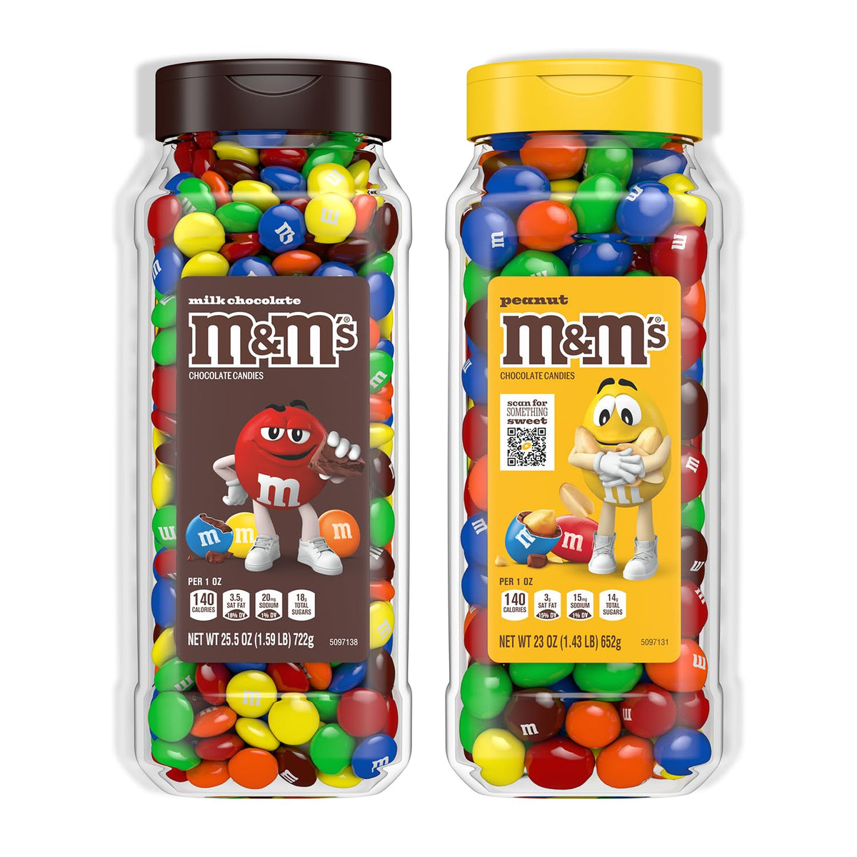 M&M'S Milk Chocolate candy in a resealable jar for easy on-the-go snacking