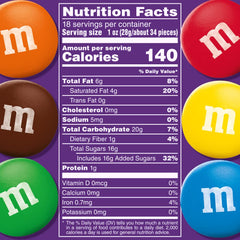 M&M'S dark chocolate candy in resealable bulk bag ideal for family sharing.