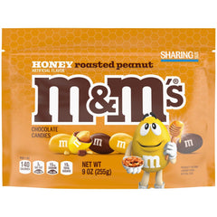 M&M's Honey Roasted Peanut Milk Chocolate Candy pack for on-the-go snacking.