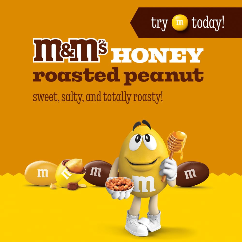 M&M's Honey Roasted Peanut road-trip bag with resealable seal keeps snacks fresh.