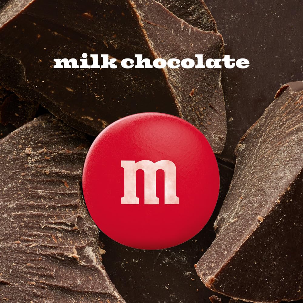 M&M's Milk Chocolate Candies party bag open for easy pouring.