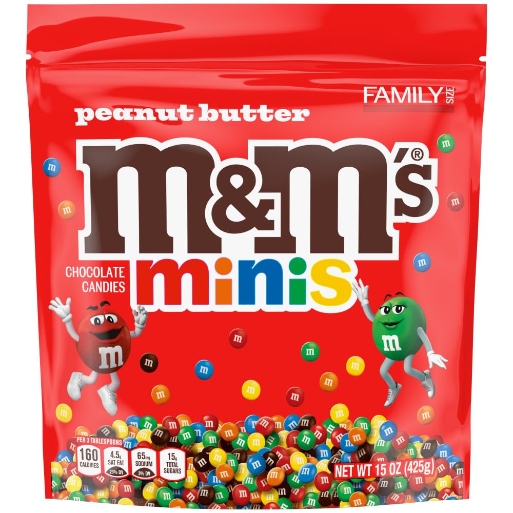 M&M'S Minis Peanut Butter ice cream topping for creamy texture