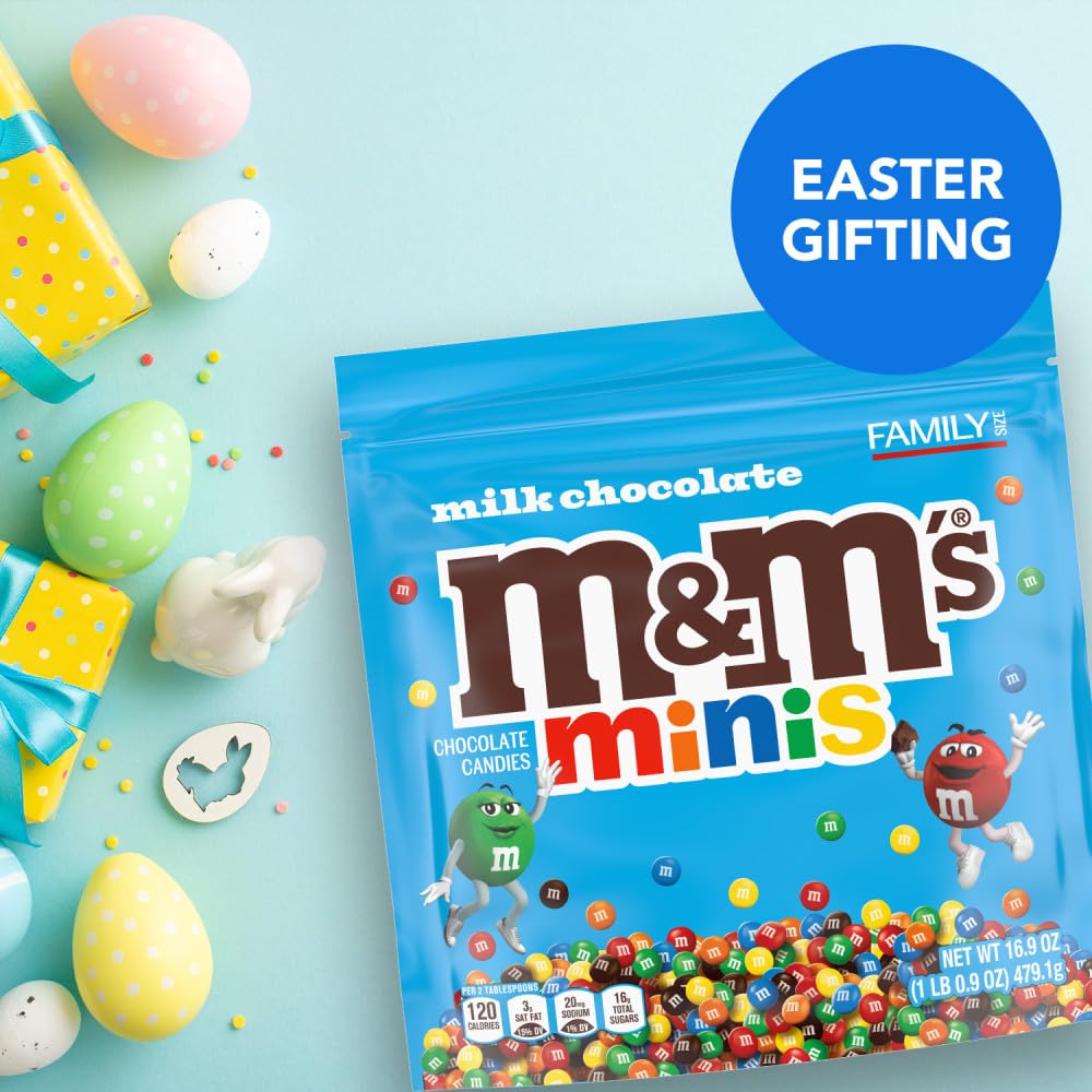 Reclosable M&M'S Minis bag keeping candy fresh