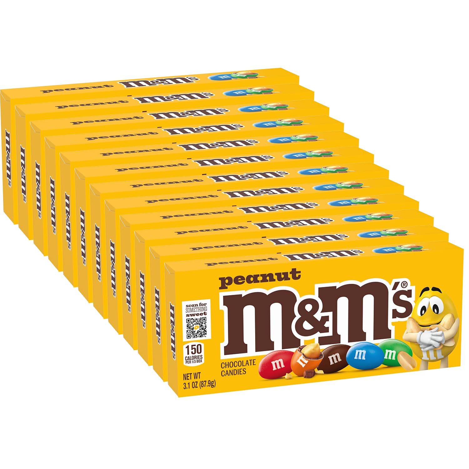M&M's Peanut Chocolate Movie Theater Box front view showing colorful candy shell ideal for sharing