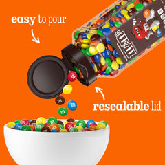M&M's recyclable jar packaging image—eco-friendly bulk option for gatherings