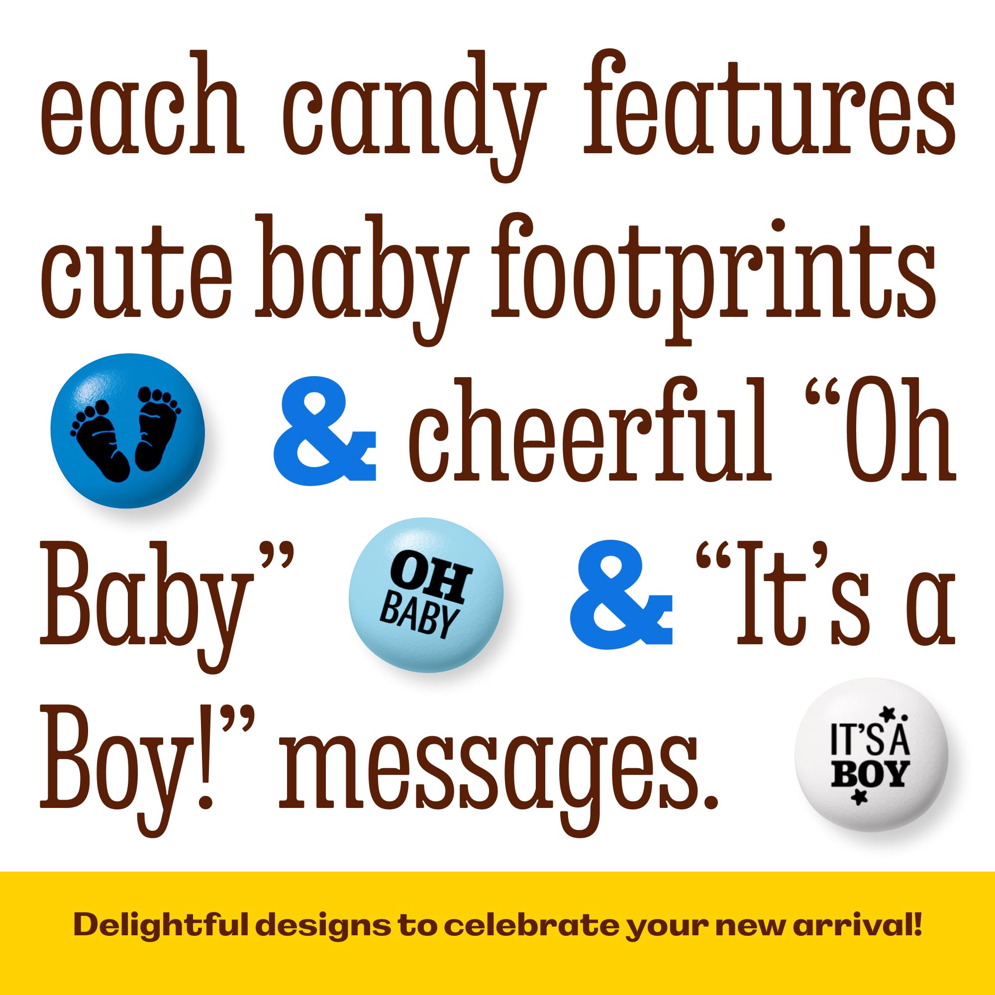Table decor idea using It's A Boy M&M’S to enhance the baby shower vibe.