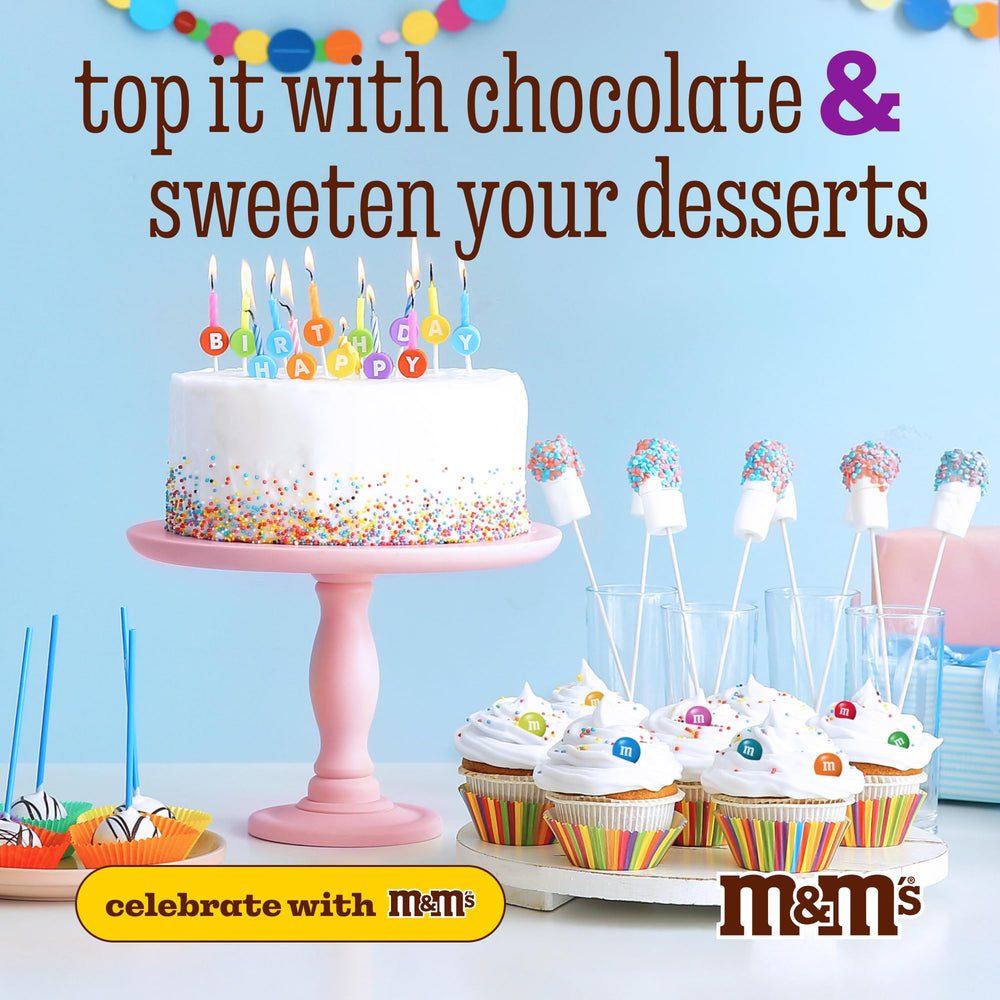 M&M’S WORLD pink candy used as gender reveal decor centerpiece