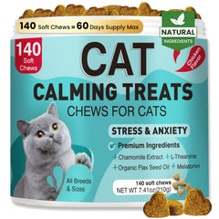 MNQAXZ cat calming treats bottle supports travel-ready calm.