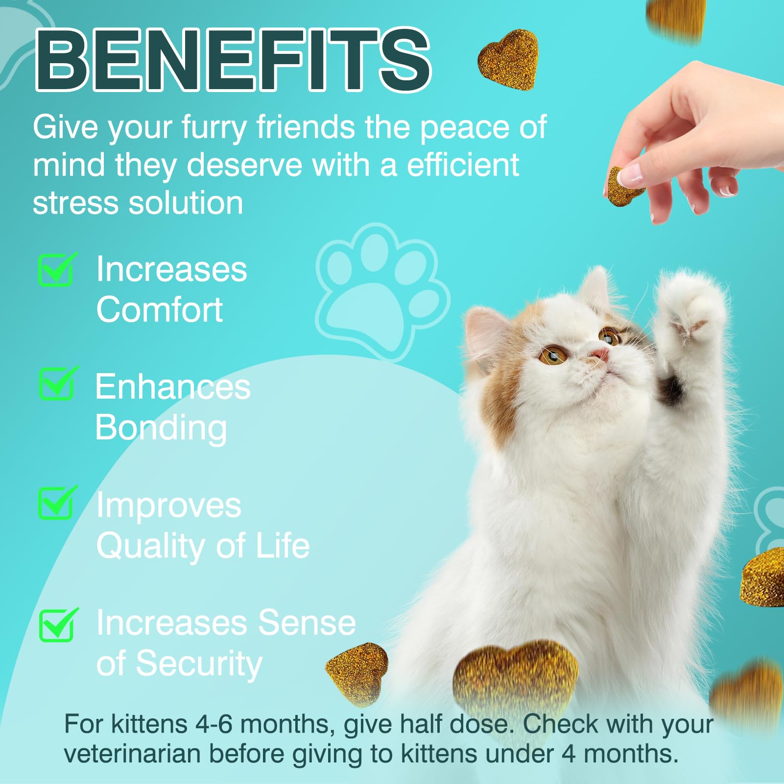 MNQAXZ cat calming treats indoor use image highlights at-home stress relief.
